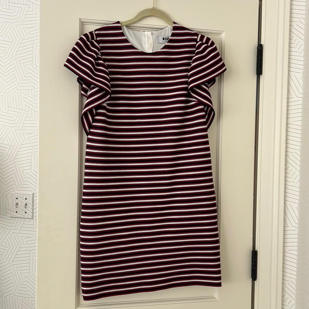 stripes,  red, white and navy mimi dress